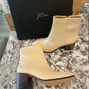 J. Crew Sadie stacked heel leather boots